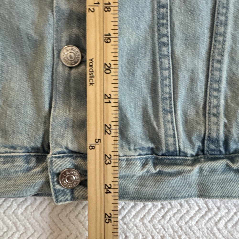 PacSun Jean Jacket M, Embroidered Japan Tiger Dragon Y2K Gorpcore Thrashed Punk - Picture 9 of 16